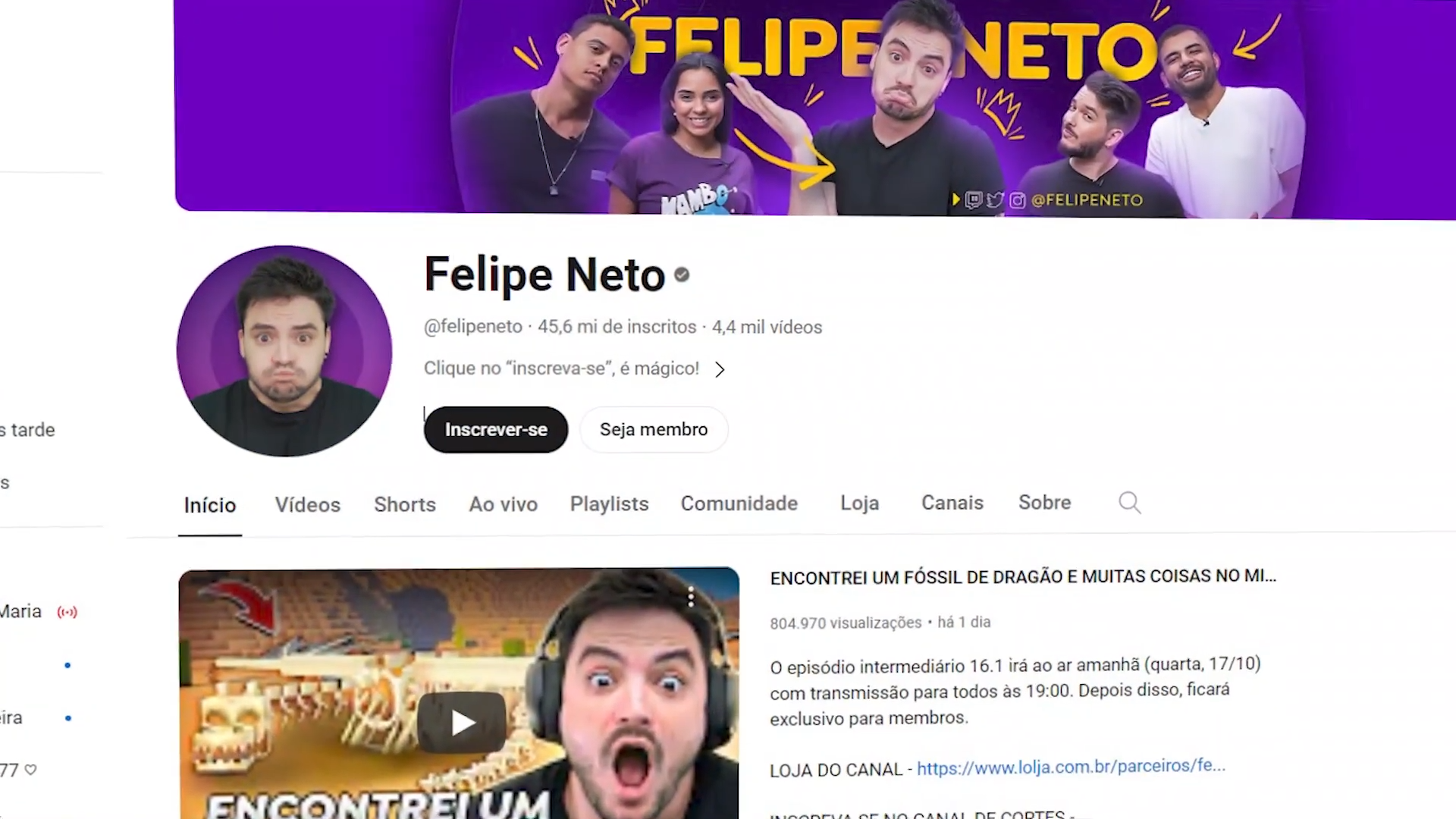 Felipe Neto é um dos maiores youtubers do brasil