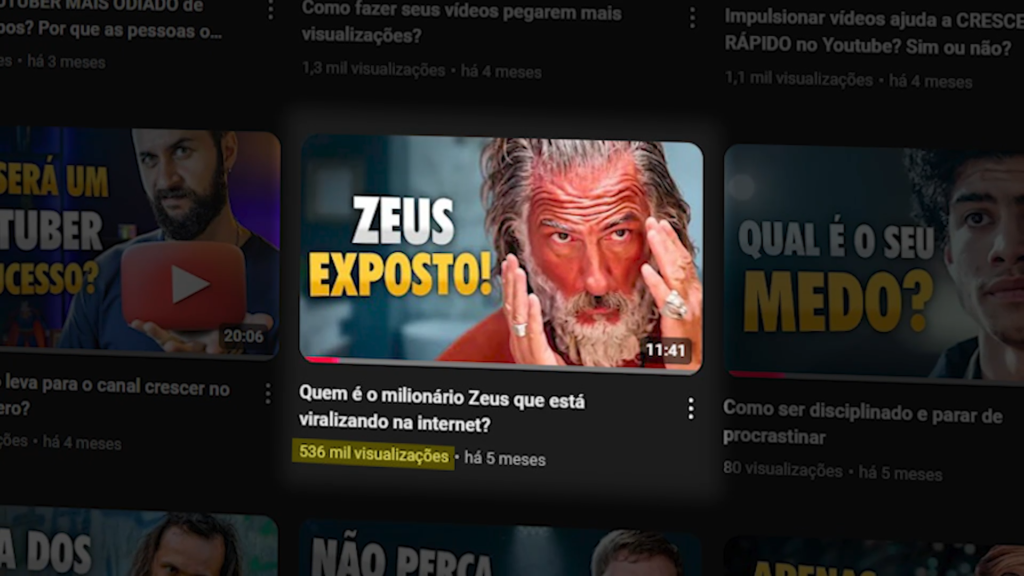 vídeo com mais de meio milhão de visualizações no Youtube