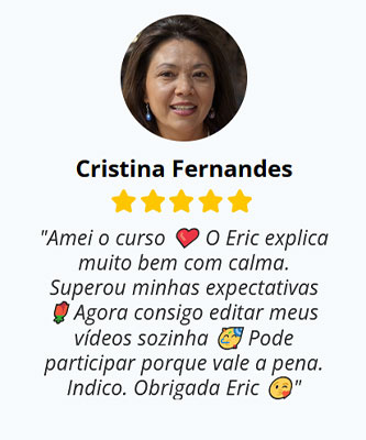 Depoimento sobre o curso de edição de vídeo - Cristina