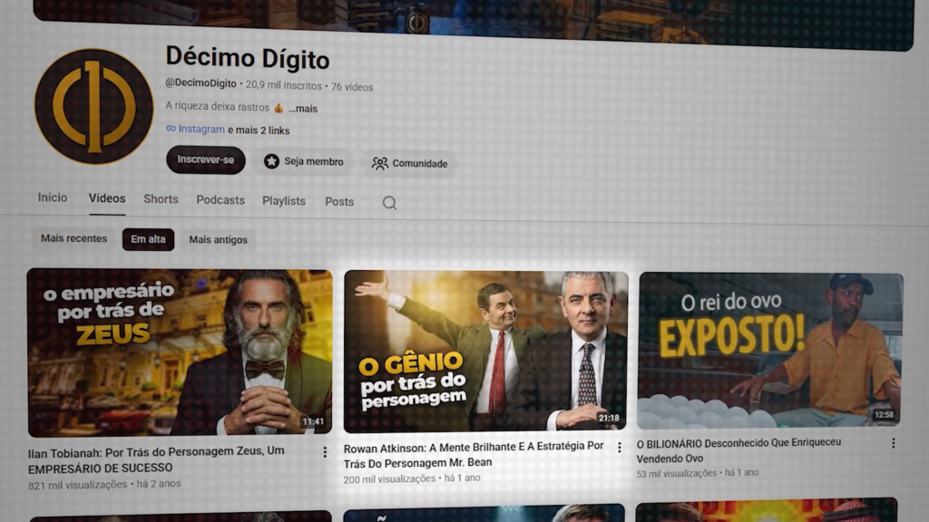 Canal Décimo Dígito com histórias de influenciadores