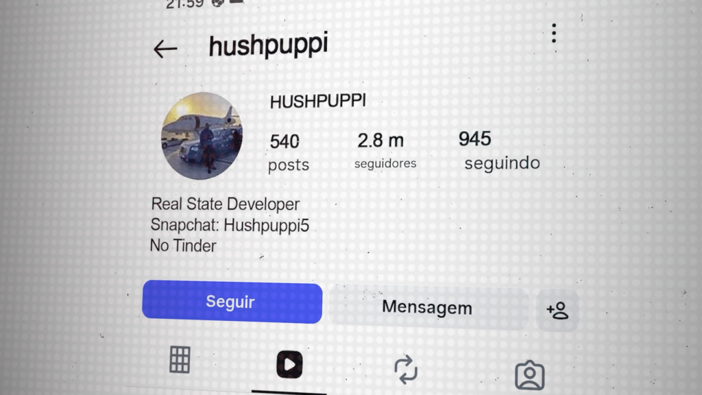 Perfil de Hushpuppi no Instagram