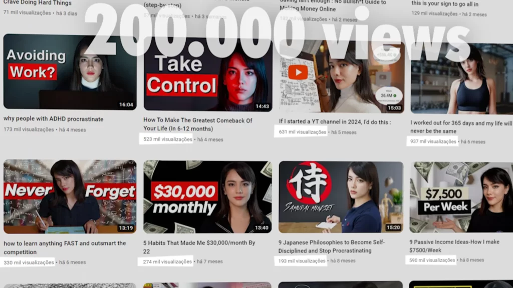 200 mil visualizações nos vídeos do Youtube