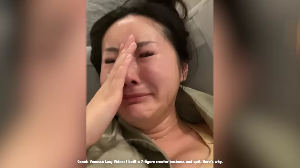 Youtuber Vanessa Lau chorando