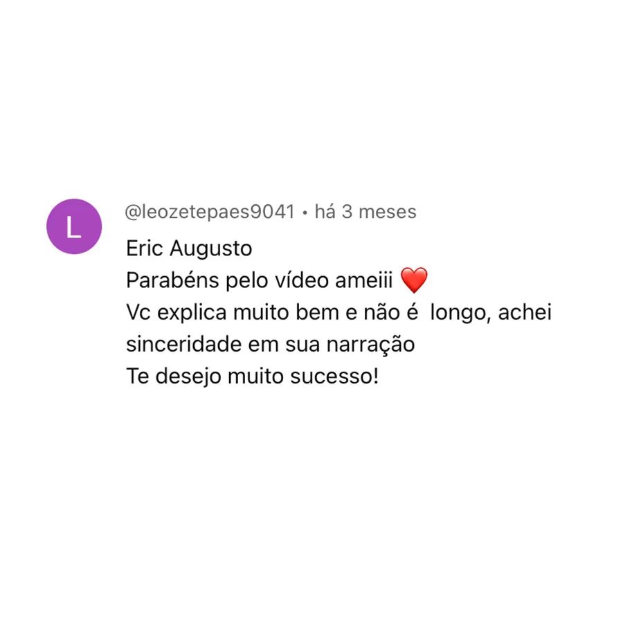 Comentários no canal do Youtube (13)