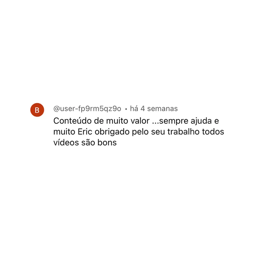Comentários no canal do Youtube (20)