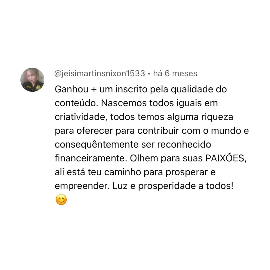 Comentários no canal do Youtube (25)