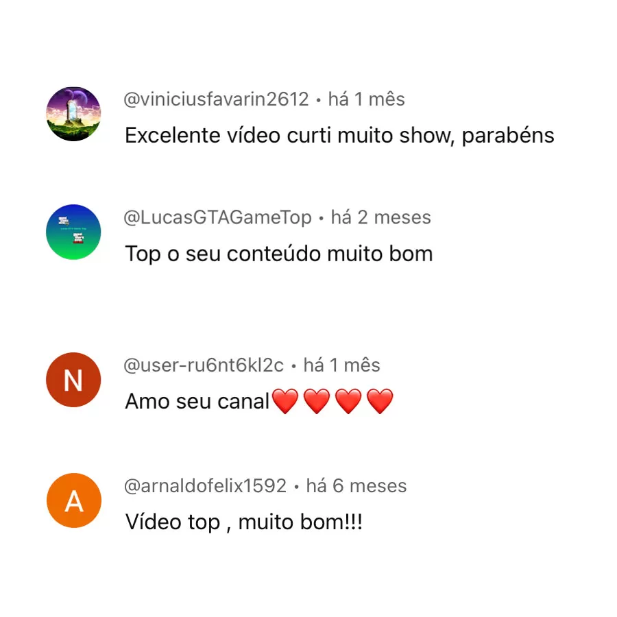 Muitos comentários no canal do Youtube (2)