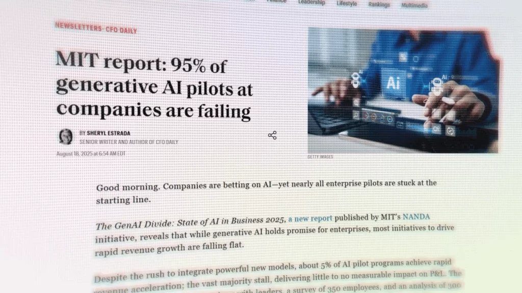 95 porcento das empresas estão fracassando segundo estudo do MIT